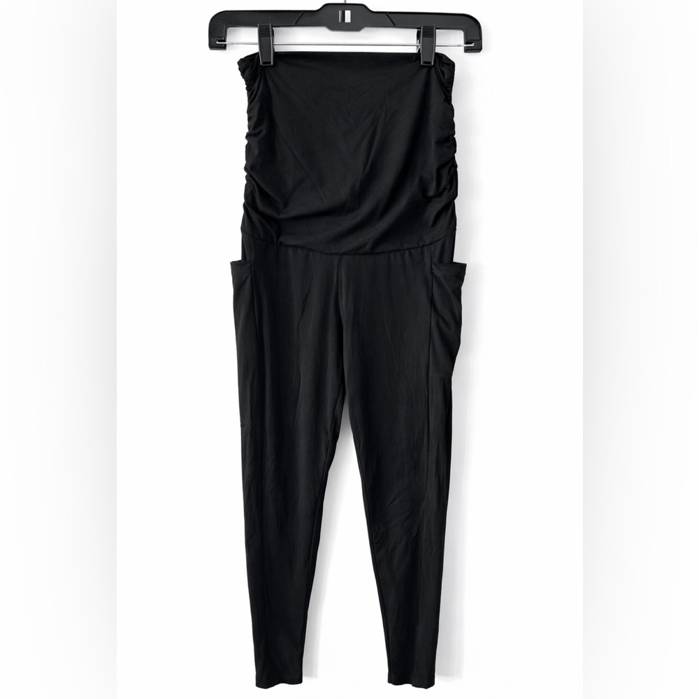 Walifrey Maternity Leggings Black Size S Over Belly Yoga Pants Pockets